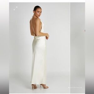 Sammy Satin Halter Maxi Dress - Ivory